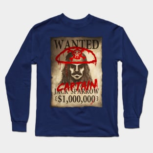 WANTED for Captain Jack Sparrow Long Sleeve T-Shirt